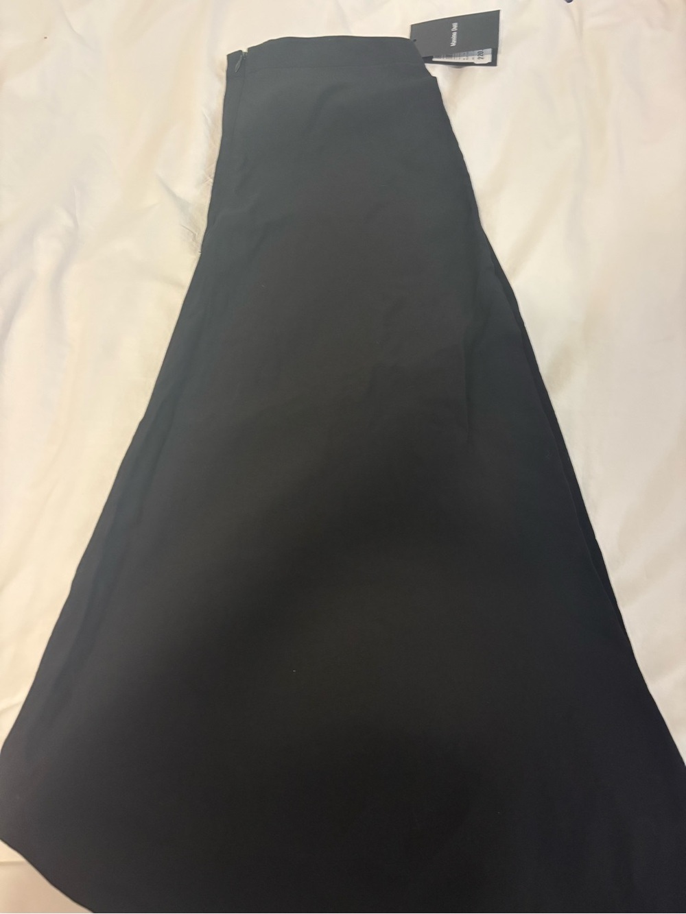 Massimo Dutti Black A-Line Midi Skirt